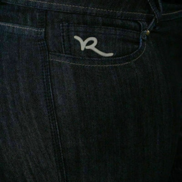 NWT ROCAWEAR Cuff Dark Wash Crop Jean Capri PLUS SIZE 14 - Picture 7 of 11